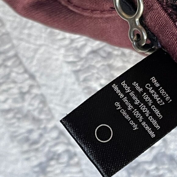 Paul Frank Womens Medium 100% Cotton Burgundy Single-Breasted Blazer Jacket - Picture 9 of 9